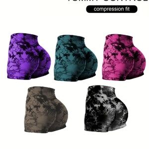 Athletic Purple and Blue Compression Shorts for Performance